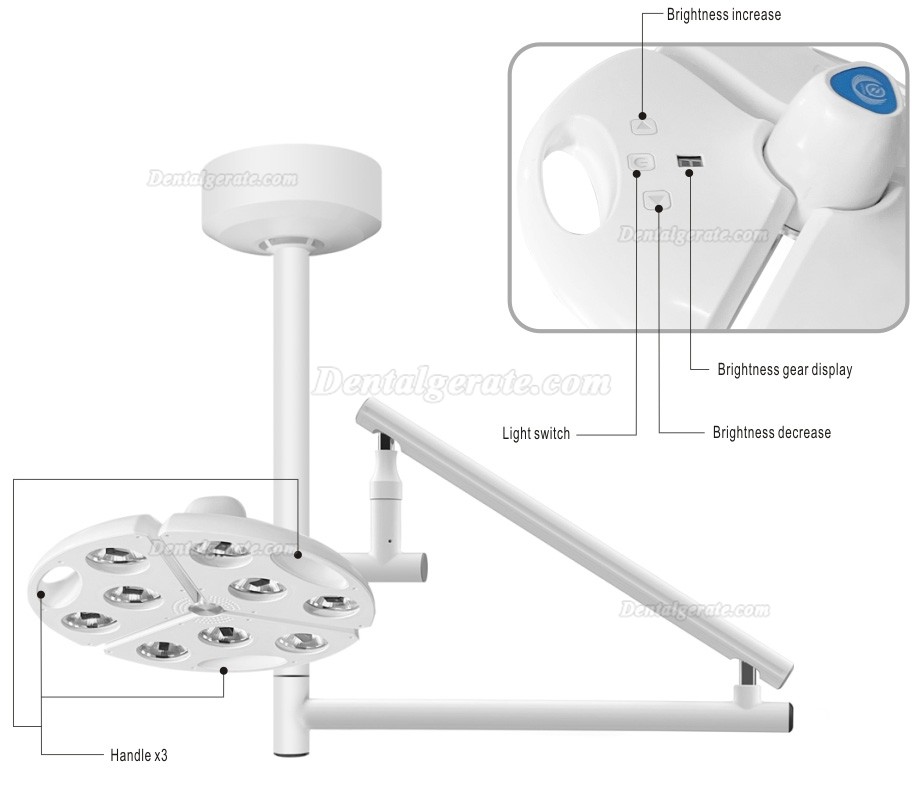 KWS KD-2012D-5 90W Dental LED Schattenlose Lampe, OP-deckenleuchte